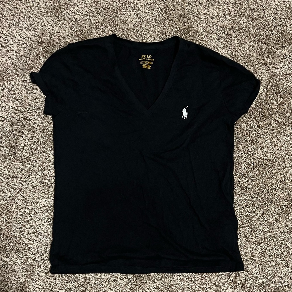 Black polo v-neck size small